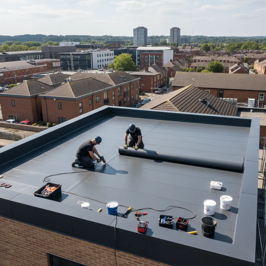 Flat roof installation on a commercial property in Buckinghamshire
